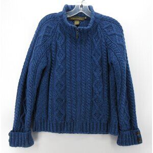 VINTAGE Inis Crafts Sweater Small Merino Wool Aran Cardigan Fisherman